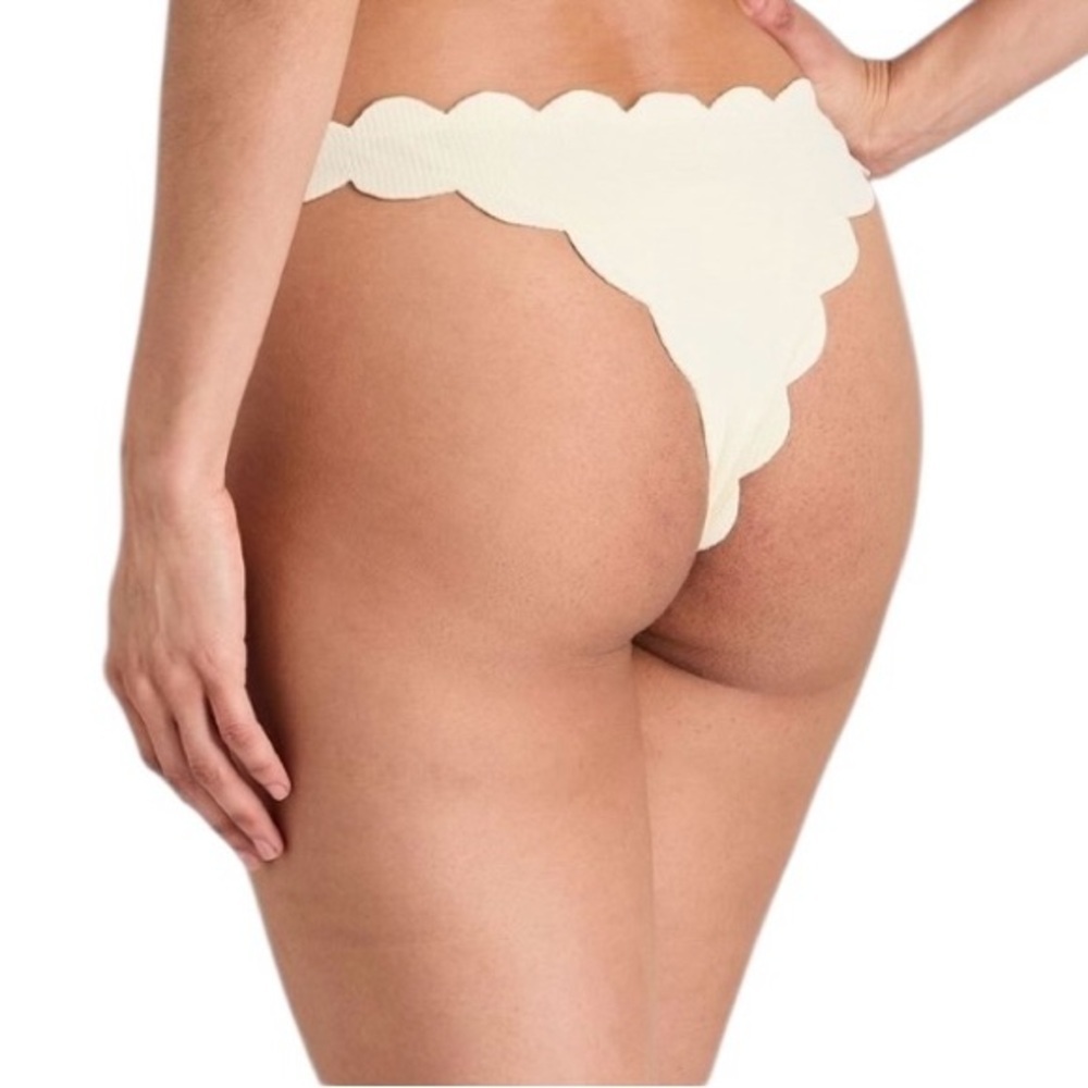NWT Marysia Bikini Bottom North Scalloped Cream Bikini Swim Bottom Size …